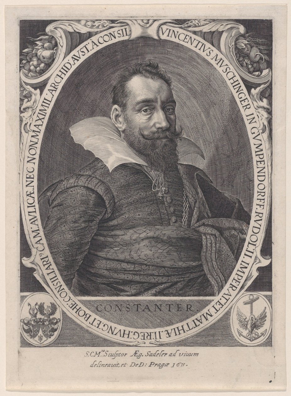 Vincenz Muschinger, Council to Emperor Rudolph II by Aegidius Sadeler II