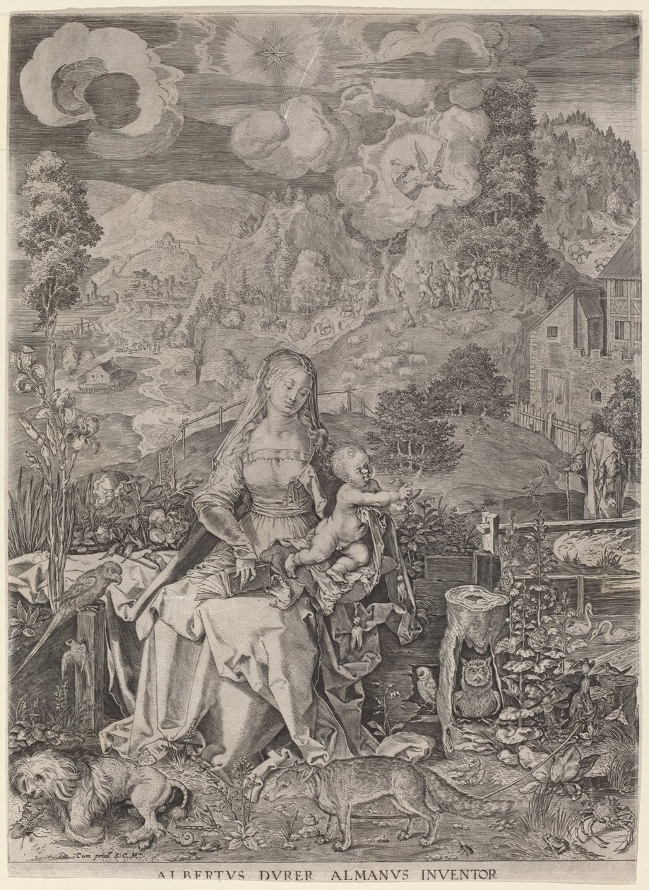 Virgin and Child in a Landscape by Aegidius Sadeler II after Albrecht Dürer