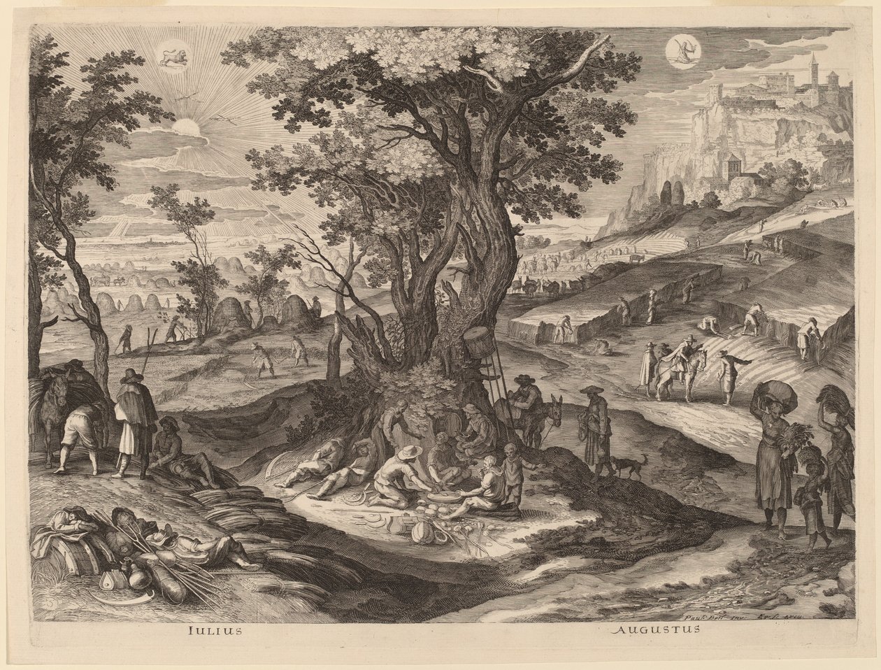 July and August by Aegidius Sadeler II after Paul Bril