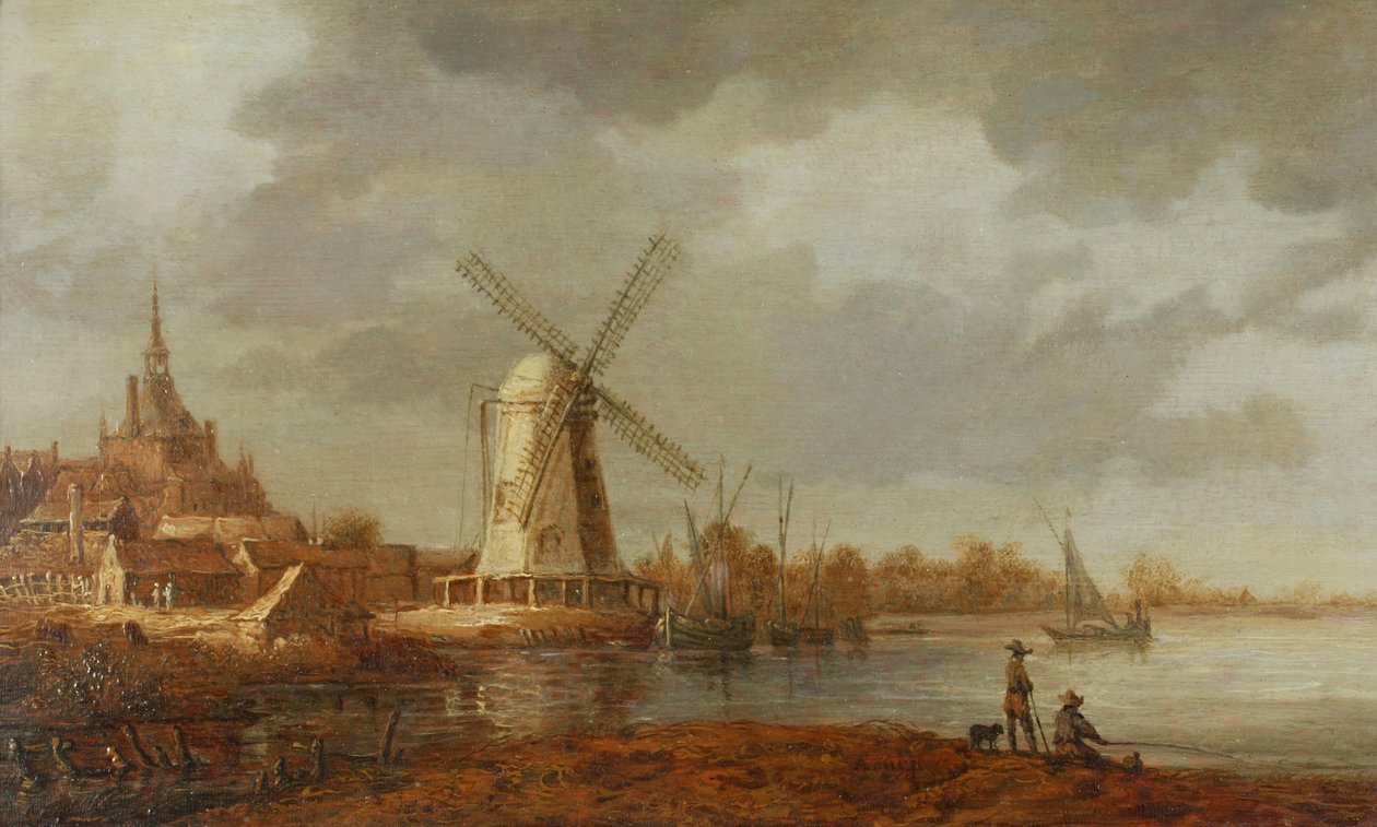 River Scene with a View of Dordrecht by Aelbert Cuyp