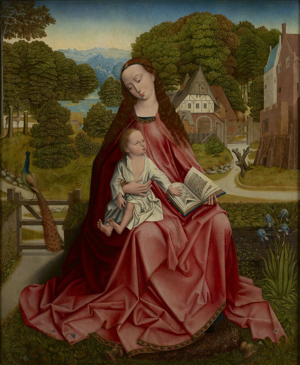 Virgin and Child in a Landscape by Aert van den Bossche