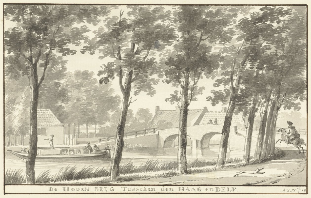 The Hoorn Bridge Between The Hague and Delft by Aert Schouman