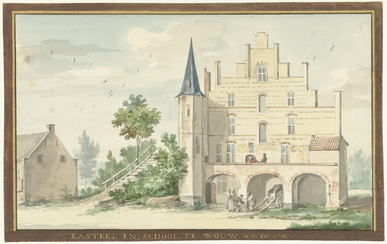 The Castle and School in Wouw by Aert Schouman