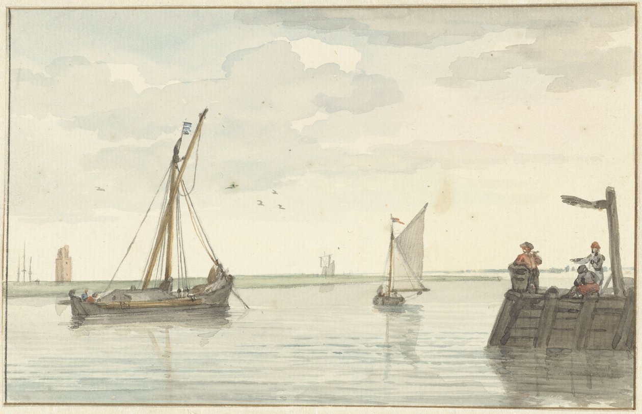 The Stone Beacon and the Pier of Durgerdam by Aert Schouman