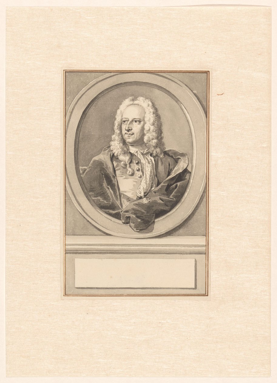 Portrait of Abraham van Hoey, in Oval, to the Left by Aert Schouman