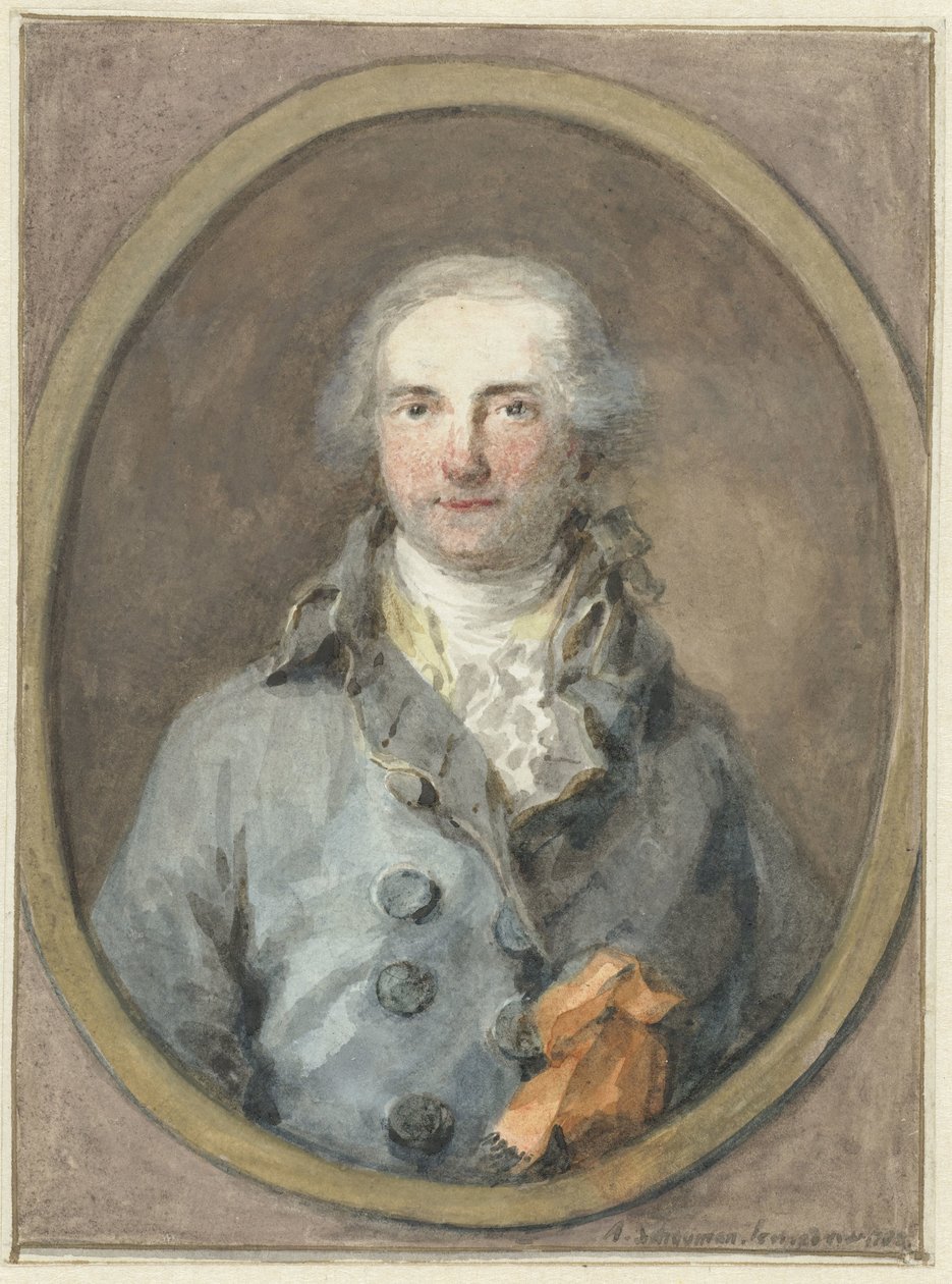 Portrait of a Gentleman in an Oval Frame by Aert Schouman