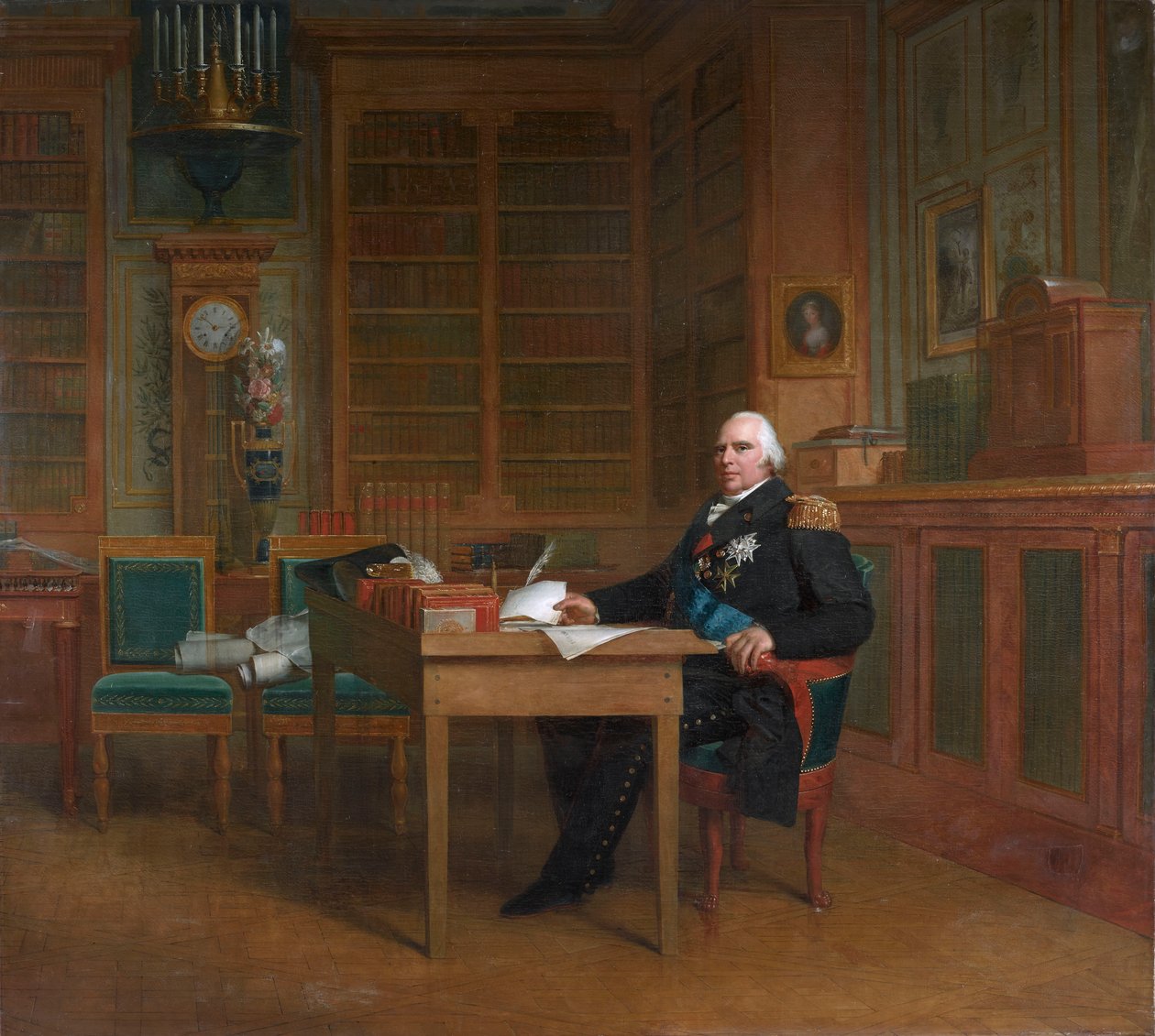 King Louis XVIII Meditating on the Charter, Sitting at His Desk in the Tuileries Palace by After François Gérard