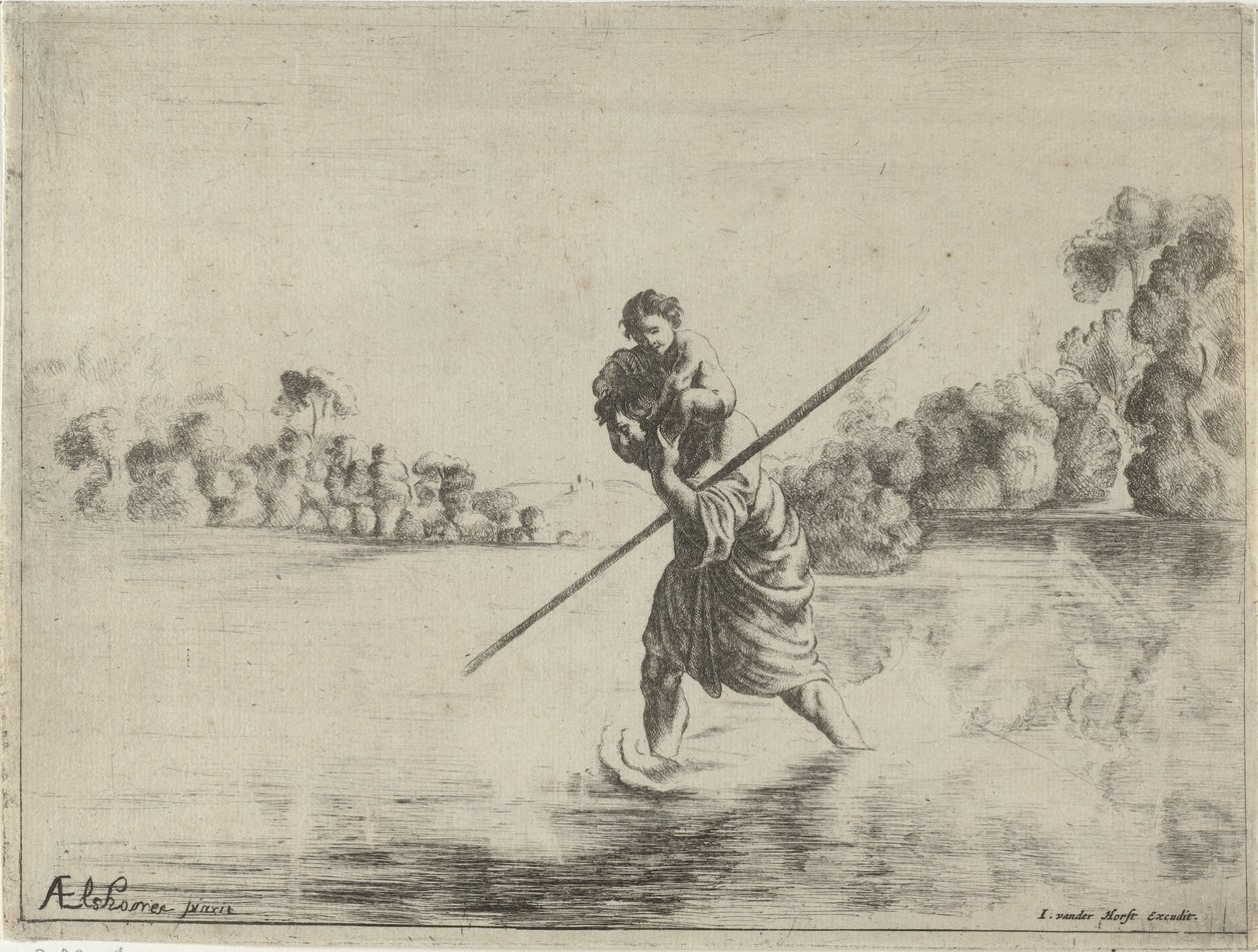 Saint Christopher by After Adam Elsheimer