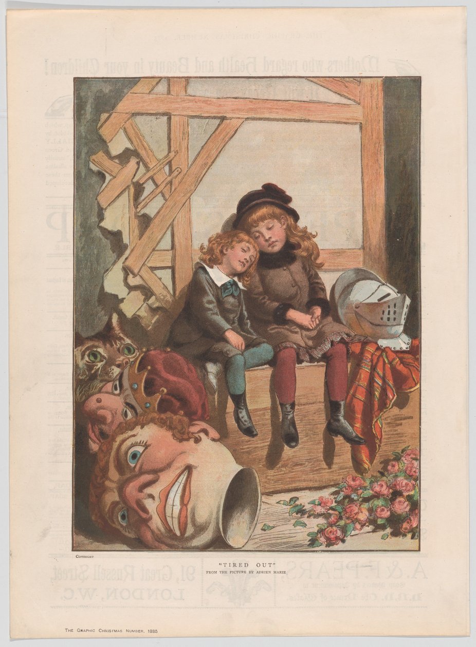 Tired Out, from The Graphic Christmas number, December 7, 1885 by After Adrien Emmanuel Marie.