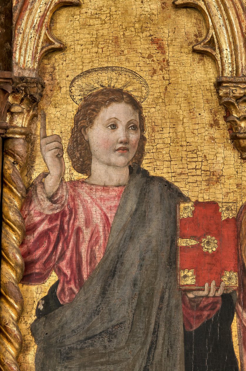 Coronation of the virgin and Saints, Polyptych on golden background (detail) by Agnolo and Bartolomeo degli Erri