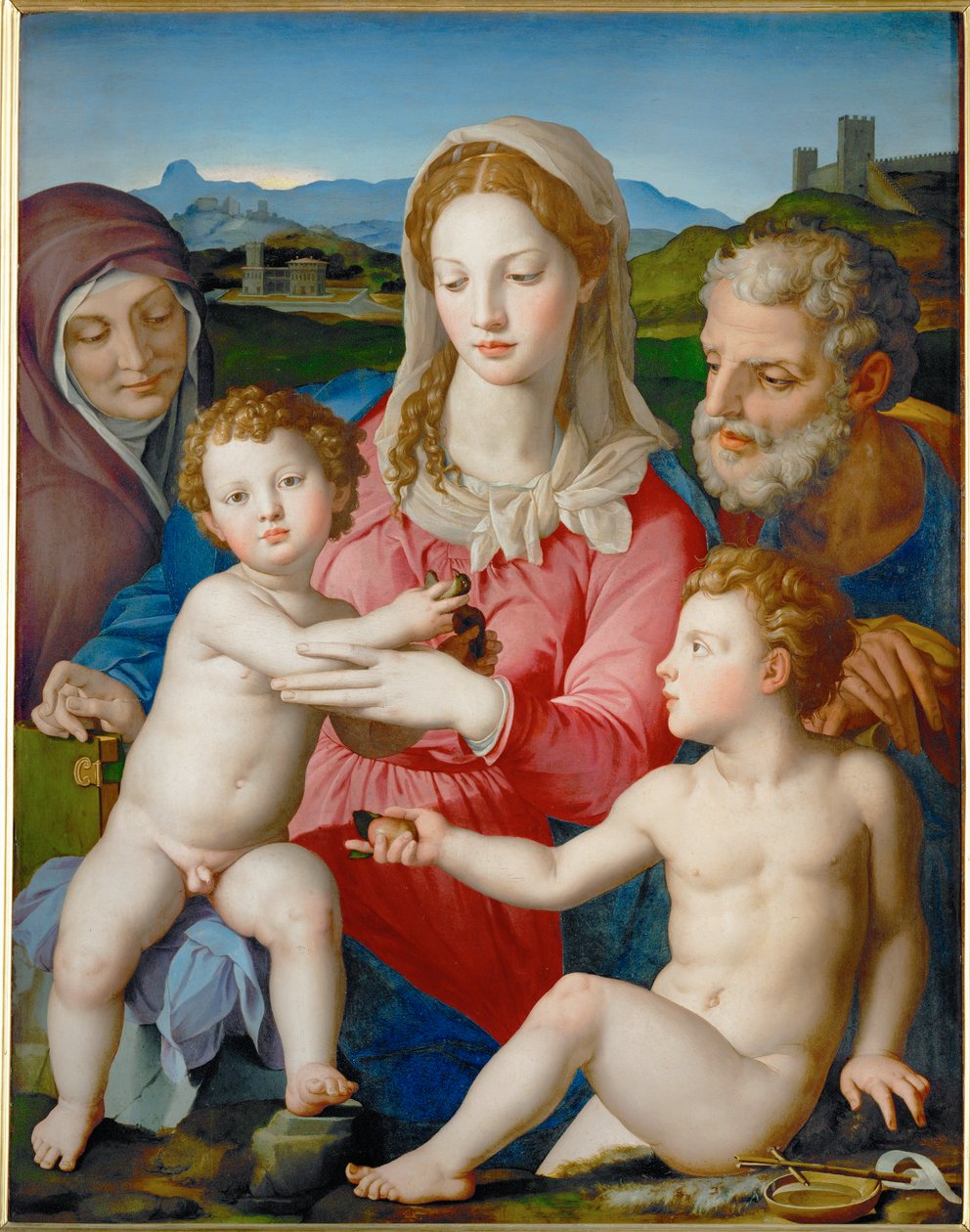The Holy Family with Saint Anna and John the Baptist by Agnolo di Cosimo Bronzino