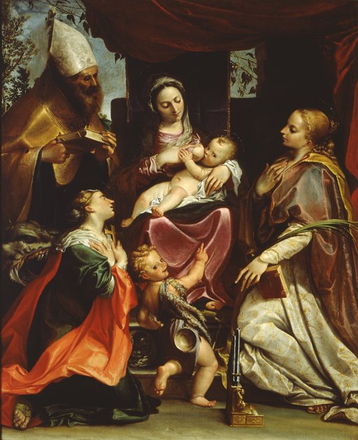 Madonna with Child and Saints by Agostino Carracci