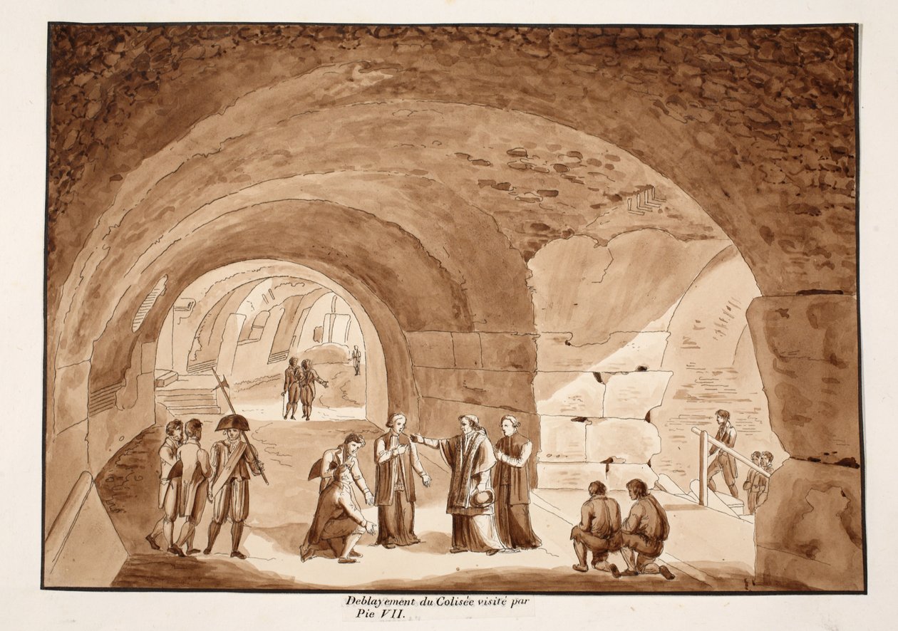 Pius VII visits the works at the Colosseum, 1833