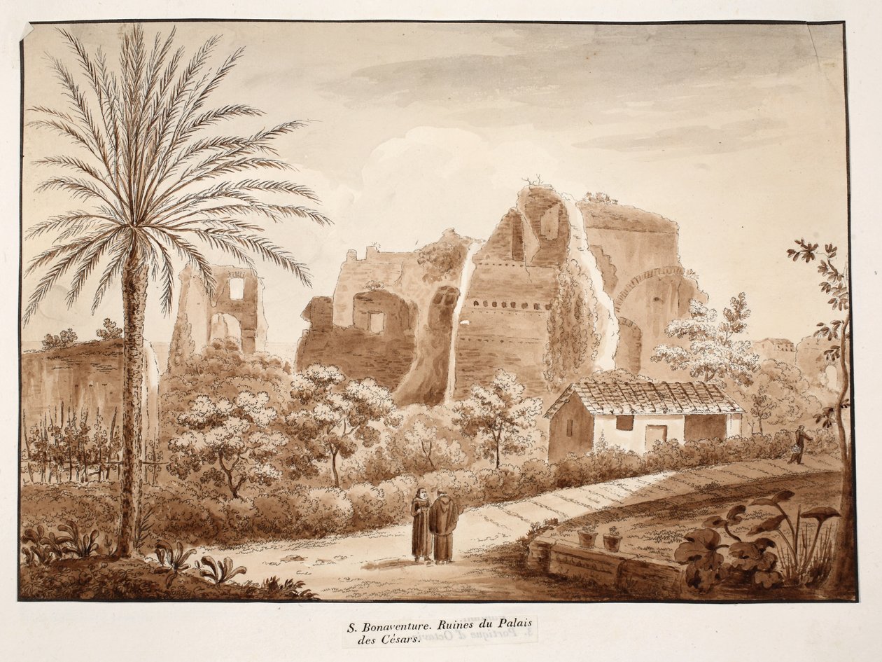 San Bonaventura and the Ruins of the Palace of the Caesars, 1833 by Agostino Tofanelli