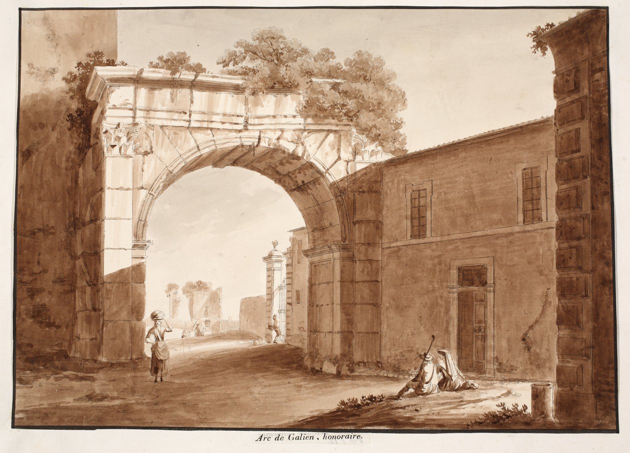 The Arch of Gallienus, 1833 by Agostino Tofanelli