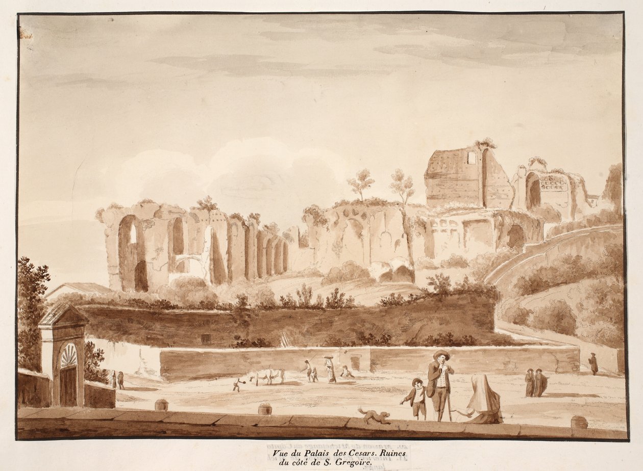 View of the Palace of the Caesars Seen from Via di San Gregorio, 1833 by Agostino Tofanelli