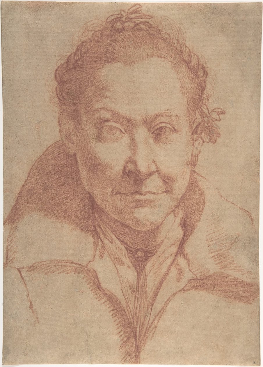 Bust-Length Portrait of a Woman (recto); Bust-Length Study of a Girl (verso) by Agostino Carracci