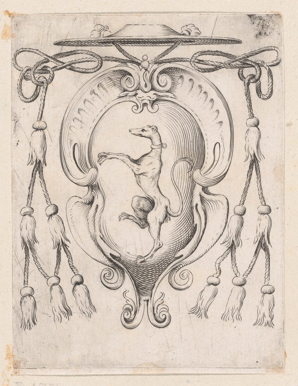 Coat of Arms of a Cardinal of the Sampieri Family by Agostino Carracci