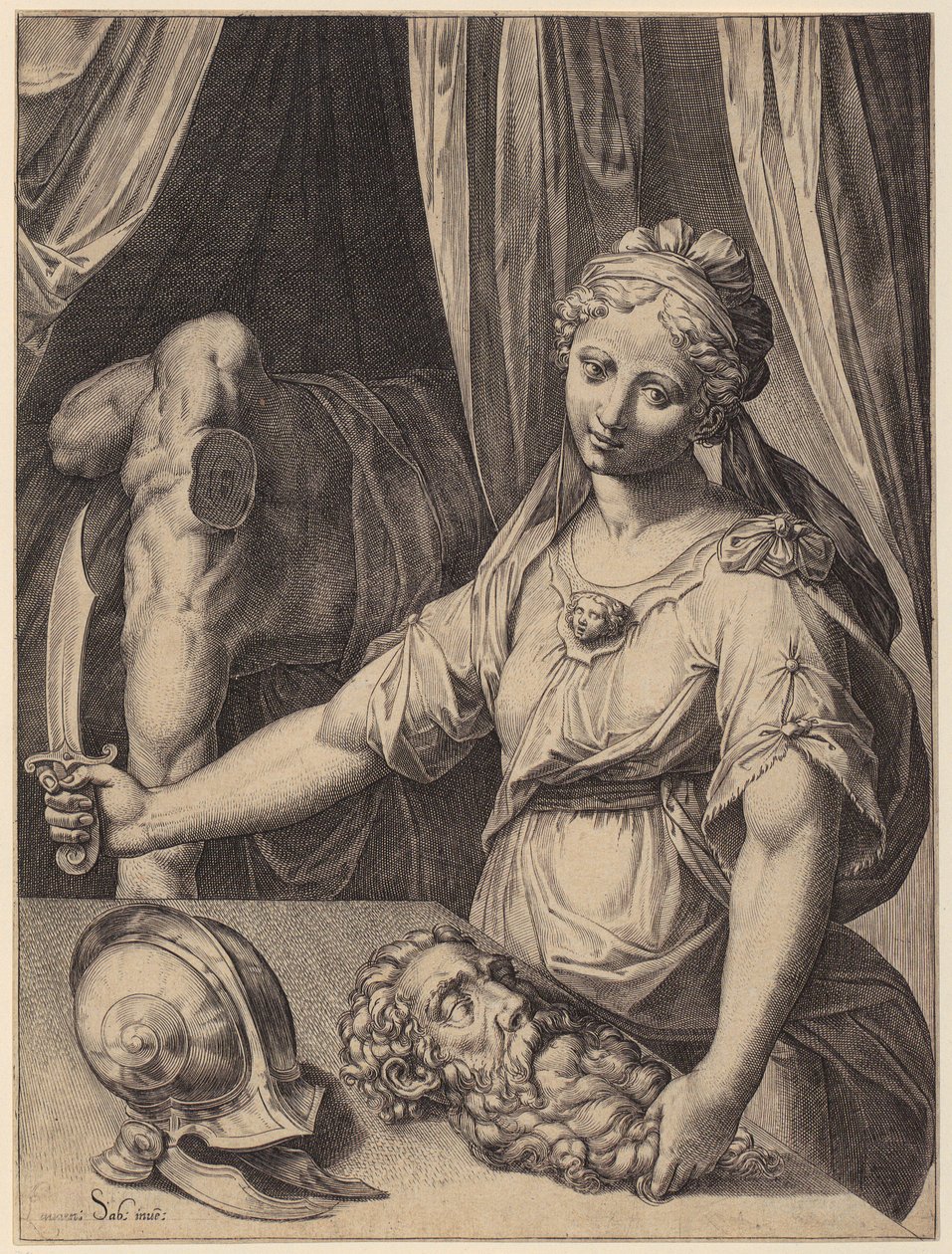 Judith with the Head of Holofernes by Agostino Carracci