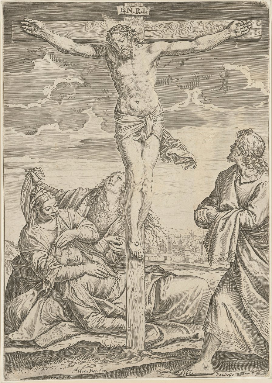 Crucifixion by Agostino Carracci