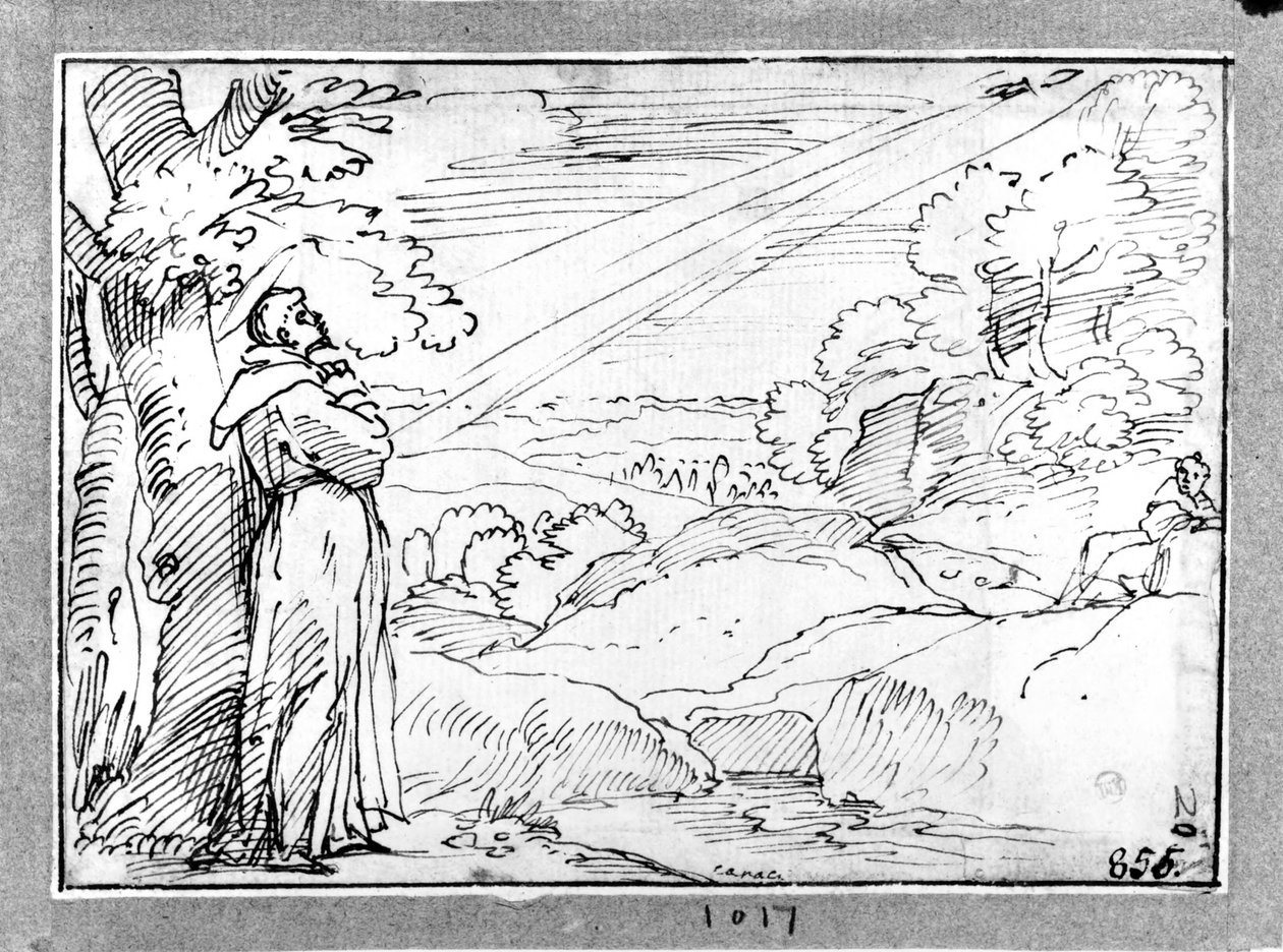 Landscape with St. Francis by Agostino Carracci