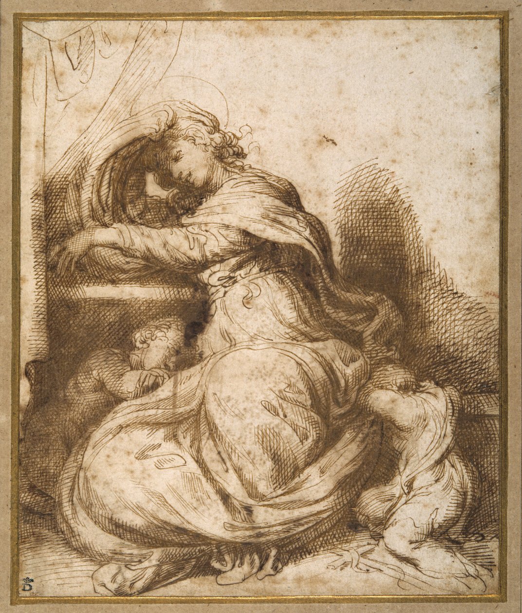 Madonna and Child with St John, all asleep by Agostino Carracci