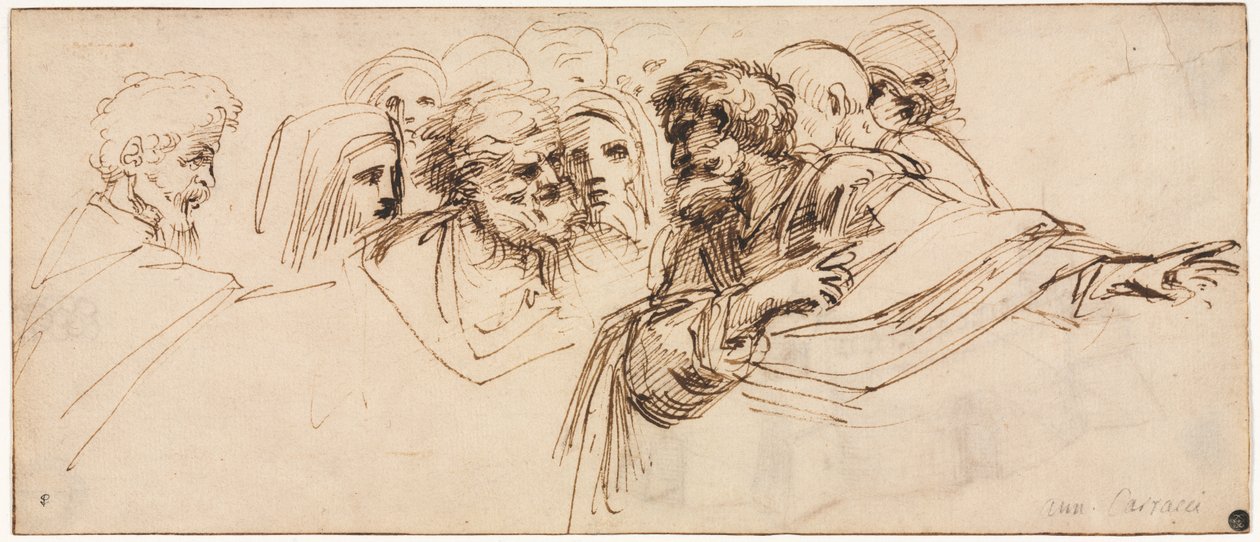 Study of Heads by Agostino Carracci