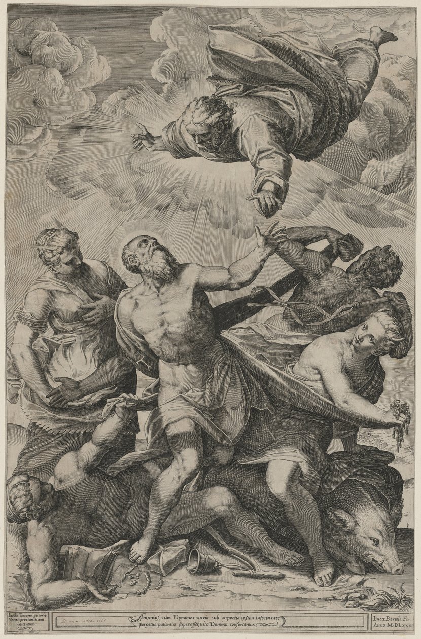 Temptation of Saint Anthony by Agostino Carracci