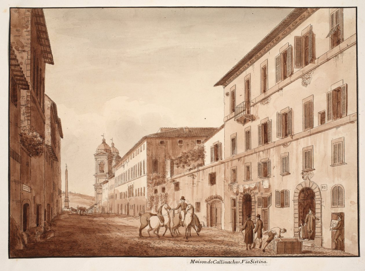 The House of Callimachus, Via Sistina, 1833 by Agostino Tofanelli