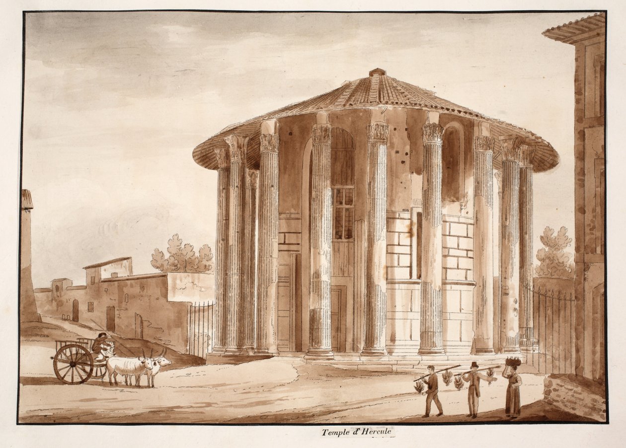 The Temple of Hercules Victor, 1833 by Agostino Tofanelli