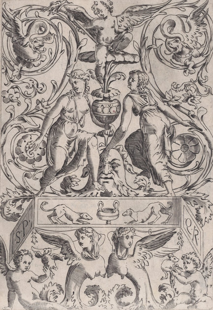 Ornamental Panel by Agostino Veneziano