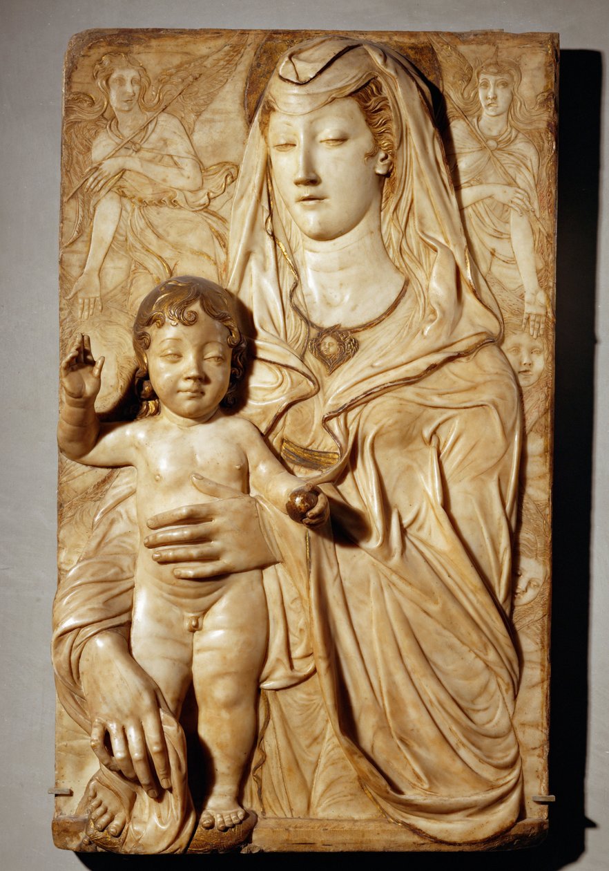 Virgin and Child Between Two Angels by Agostino di Duccio
