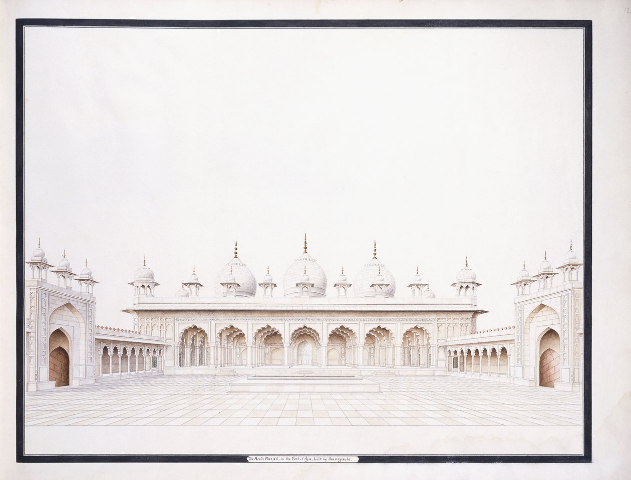 The Moti Musjid in the Fort of Agra, c. 1815 by Agra School