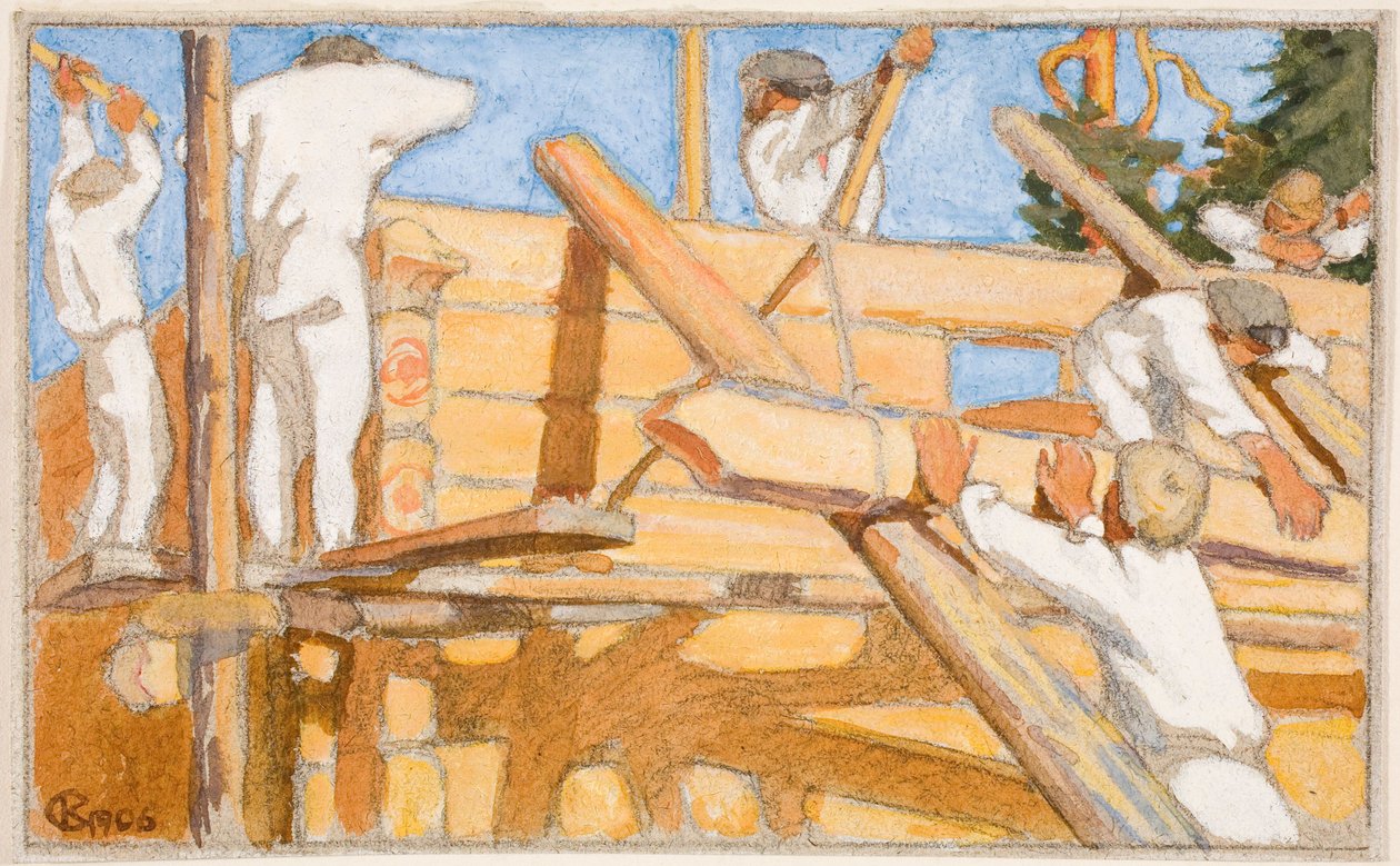 A House of Stout Logs by Akseli Gallen-Kallela