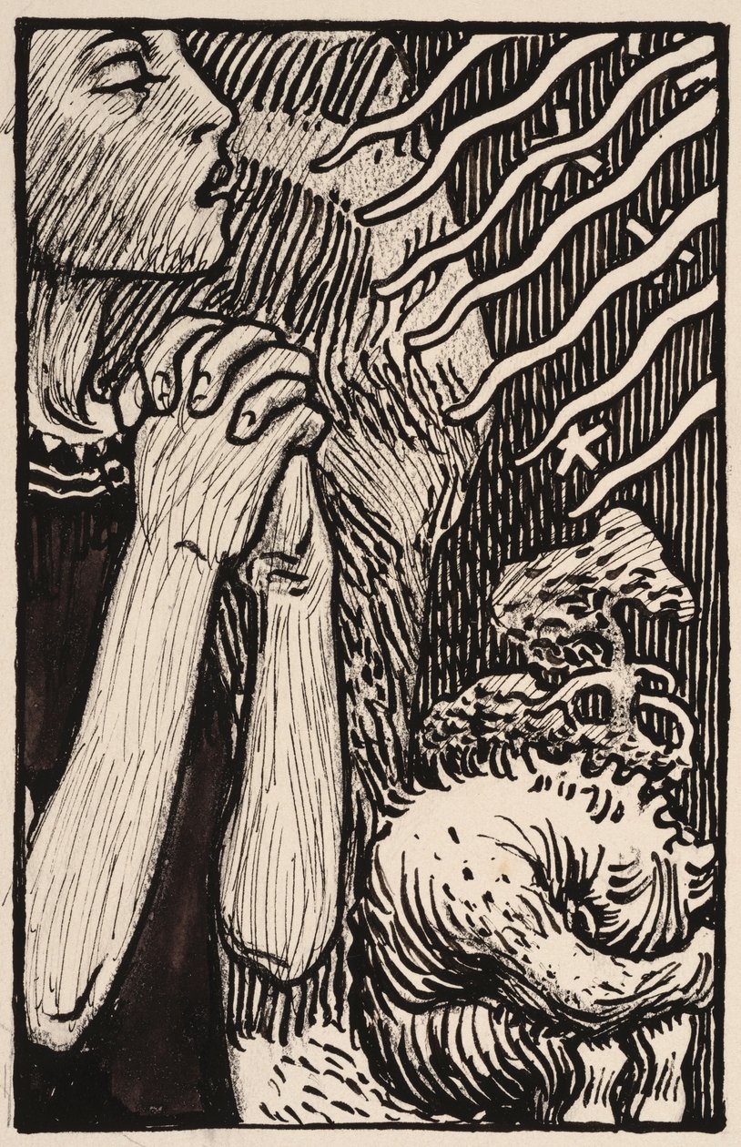 Sketch for Praying Maiden by Akseli Gallen-Kallela