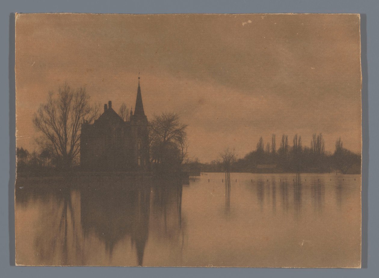 View of a Country House or Small Castle by the Water, Netherlands by Alb. Kapteijn (attributed to)