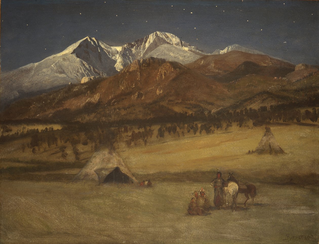 Indian Encampment - Evening by Albert Bierstadt