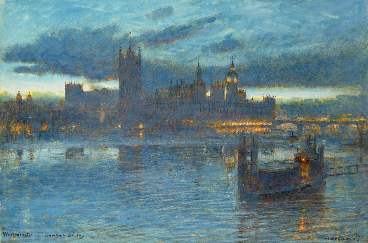 Westminster from Lambeth Bridge by Albert Goodwin
