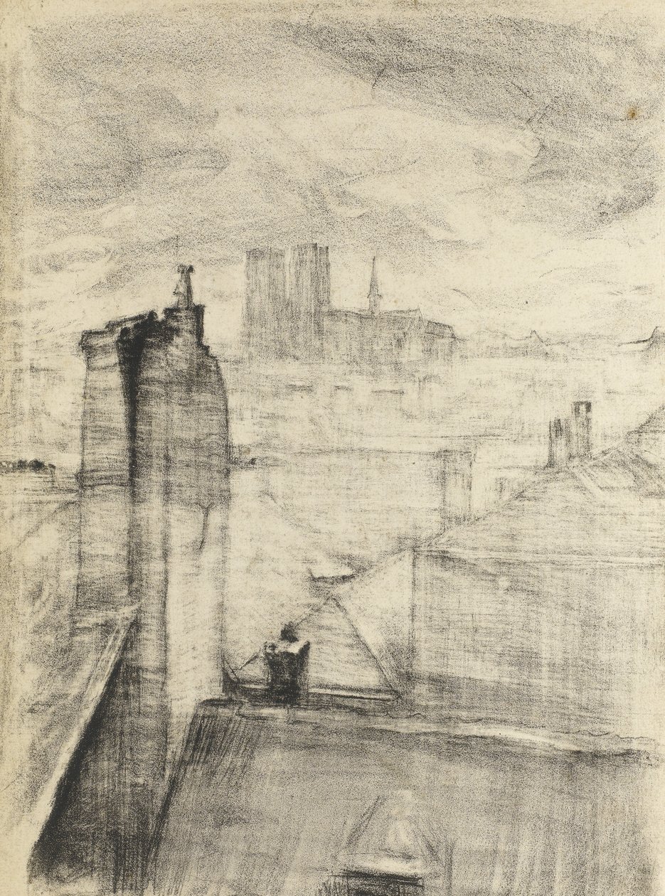 City rooftops, Brussels, c.1910 by Albert de Belleroche
