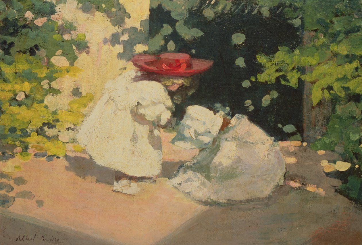 Little Girls Playing by Albert Andre