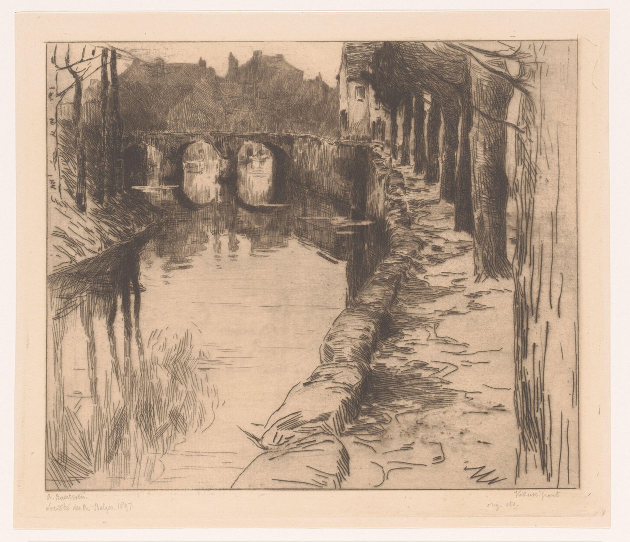 Old Bridge over a Canal in Diksmuide by Albert Baertsoen