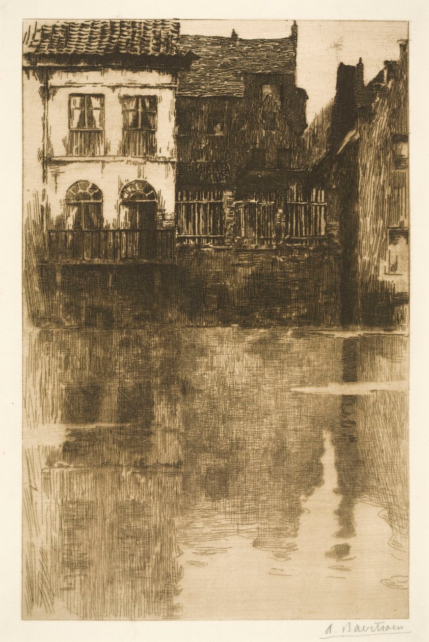 Old Houses Along the Water by Albert Baertsoen