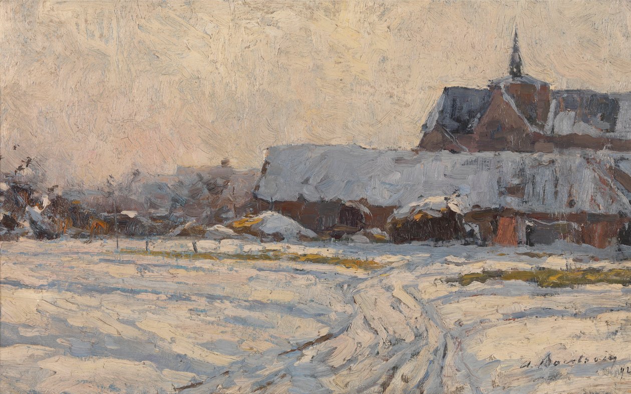 Snow, Afternoon (Village under the Snow) by Albert Baertsoen