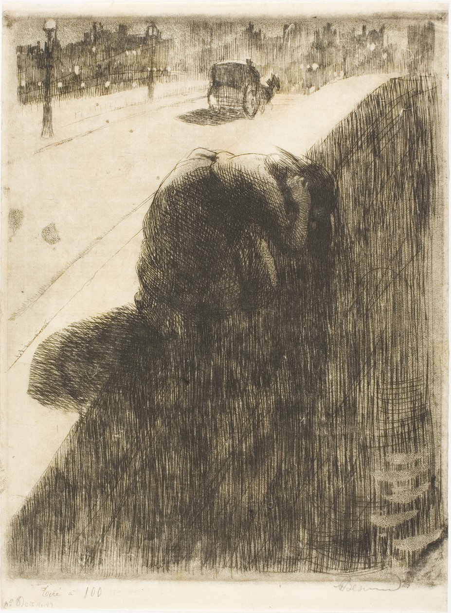 Suicide, plate eleven from Woman by Albert Besnard