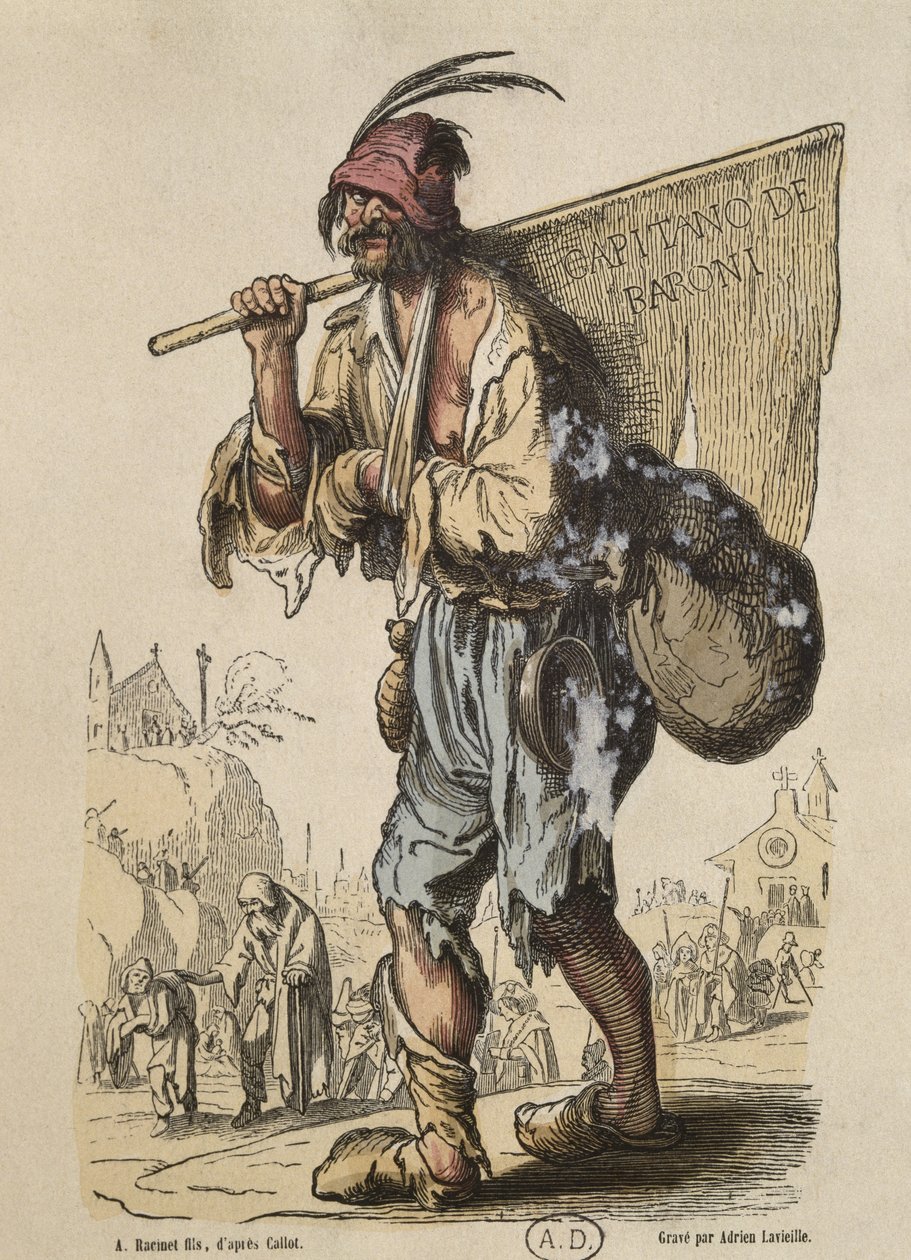 Captain of Bohemians, after Jacques Callot engraved by Adrien Lavieille by Albert Charles August Racinet