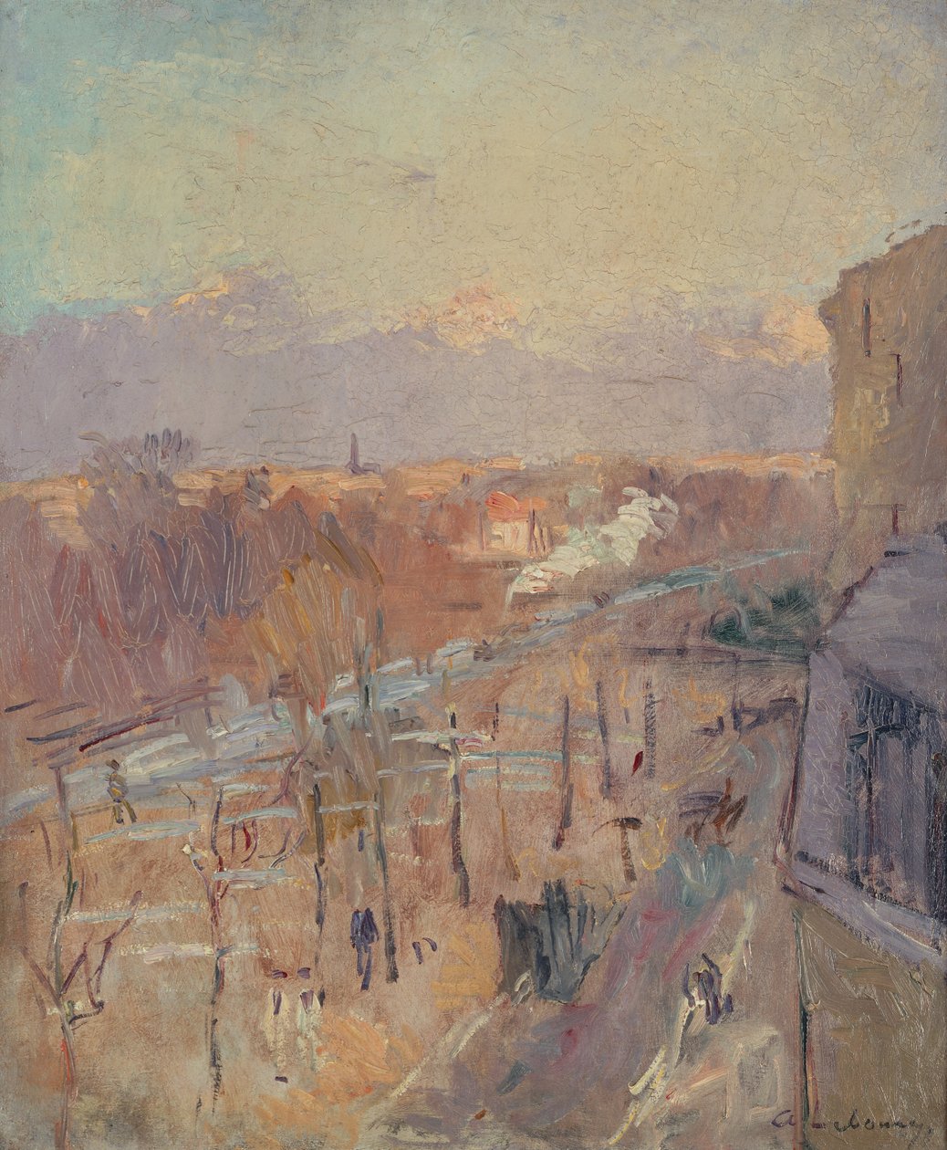 The Avenue in Paris after a Storm by Albert Charles Lebourg