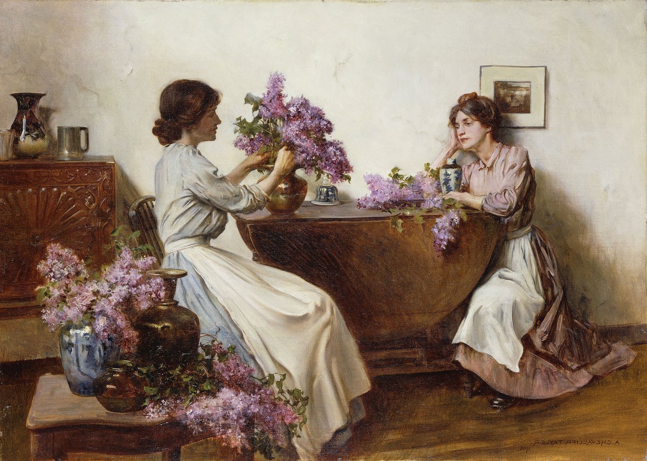 Arranging the Lilac by Albert Chevallier Tayler