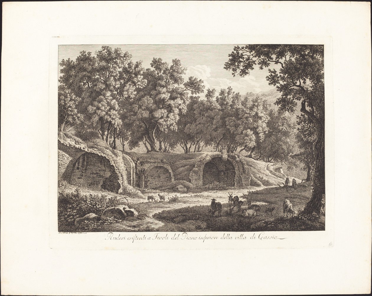Ruins Existing in Tivoli of the Lower Floor of the Villa of Cassius by Albert Christoph Dies