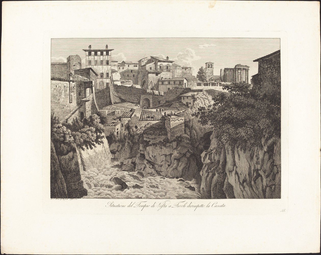 Situation of the Temple of Vesta at Tivoli, Opposite the Waterfall by Albert Christoph Dies