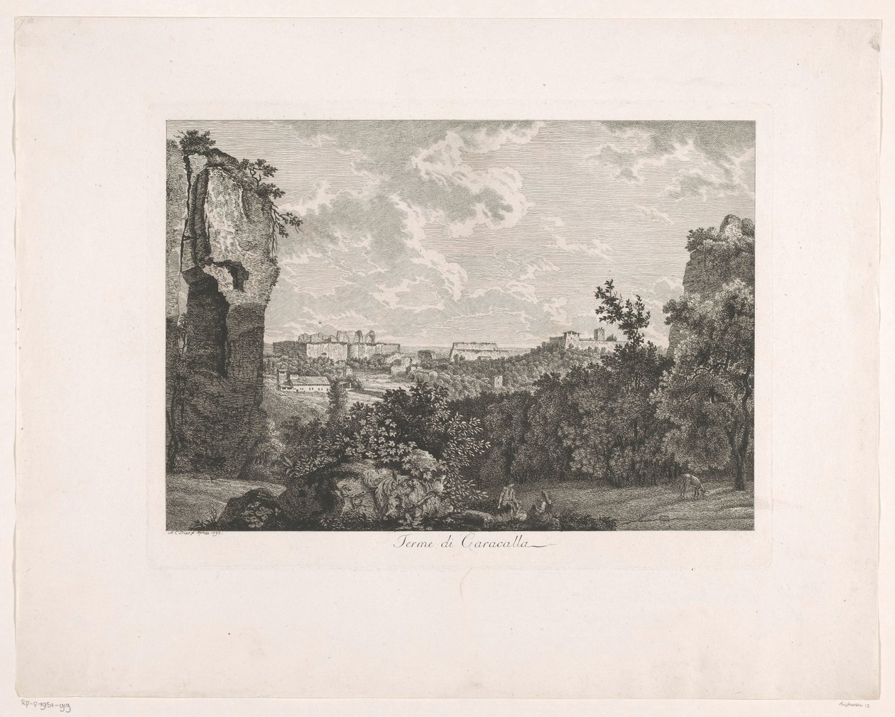 Baths of Caracalla (series title: Picturesque Etched Prospects from Italy) by Albert Christoph Dies